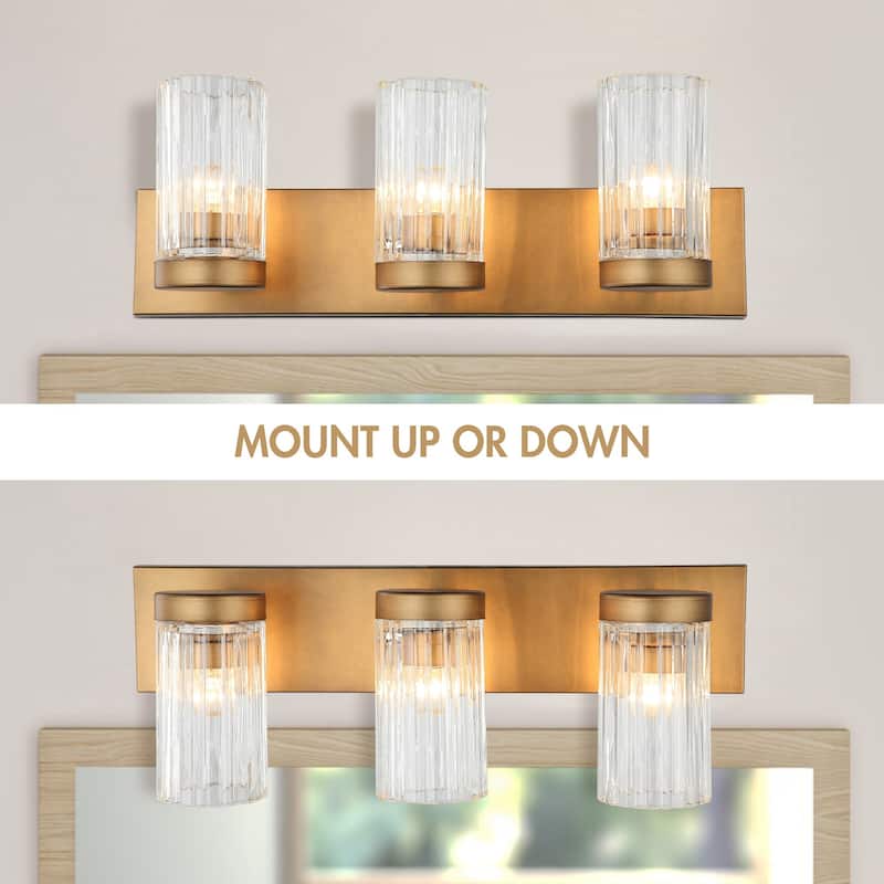 24" Wide Aged Brass 3-Light Bathroom Vanity Light Wall Sconce - On Sale ...